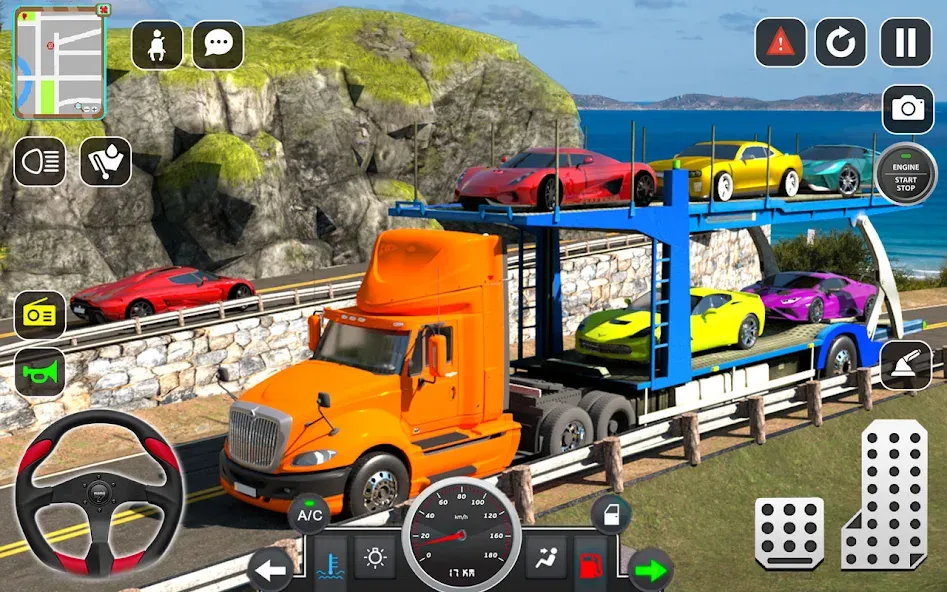 Trailer Truck Car Transport 3D МОД/Взлом [Все открыто, Дополнительные деньги и Меню MOD] Screenshot 4