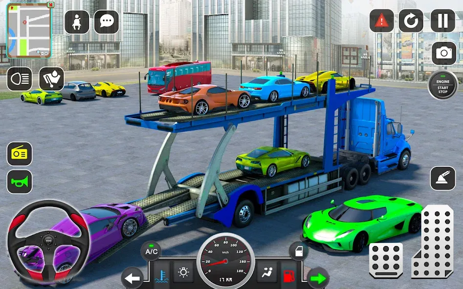 Trailer Truck Car Transport 3D МОД/Взлом [Все открыто, Дополнительные деньги и Меню MOD] Screenshot 5