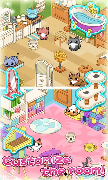 Cat Room - Cute Cat Games (Кэт Рум) МОД/Взлом [Много монет, Открытые уровни и Мега MOD] Screenshot 4