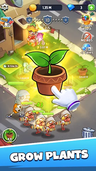 Merge Plants – Monster Defense (Мерж Плантс) МОД/Взлом [Деньги, Монеты и Меню MOD] Screenshot 1