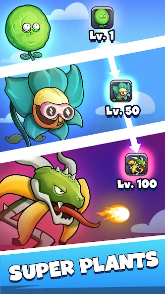 Merge Plants – Monster Defense (Мерж Плантс) МОД/Взлом [Деньги, Монеты и Меню MOD] Screenshot 2