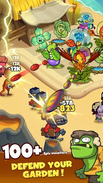 Zombie Defense - Plants War (Зомби Дефенс) МОД/Взлом [Меню, Бесконечные монеты и Открытые уровни] Screenshot 2