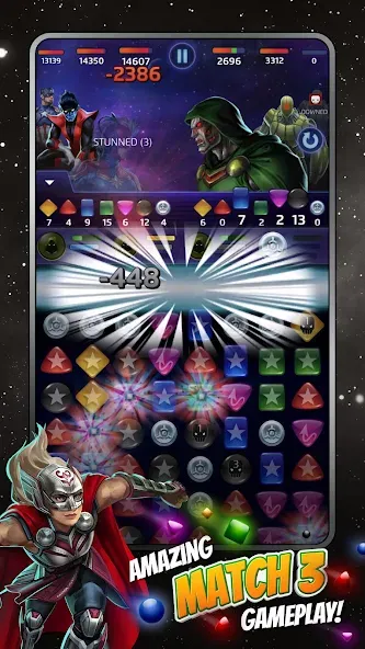MARVEL Puzzle Quest: Hero RPG (Марвел Пазл Квест) МОД/Взлом [Бесконечные деньги, Монеты и Мега MOD] Screenshot 1