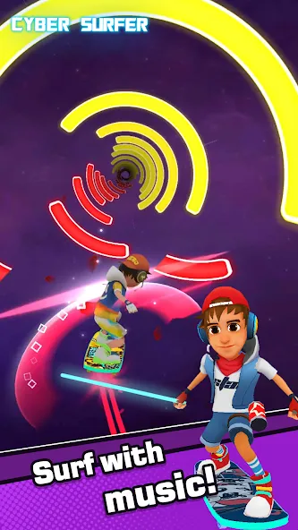 Cyber Surfer (Сайбер Серфер) МОД/Взлом [Много денег, Монет и Все открыто] Screenshot 2