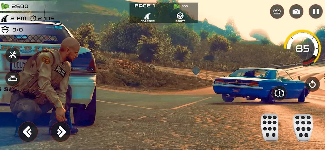 Highway Police Chase Simulator МОД/Взлом [Бесконечные деньги, Монеты и Мега MOD] Screenshot 3