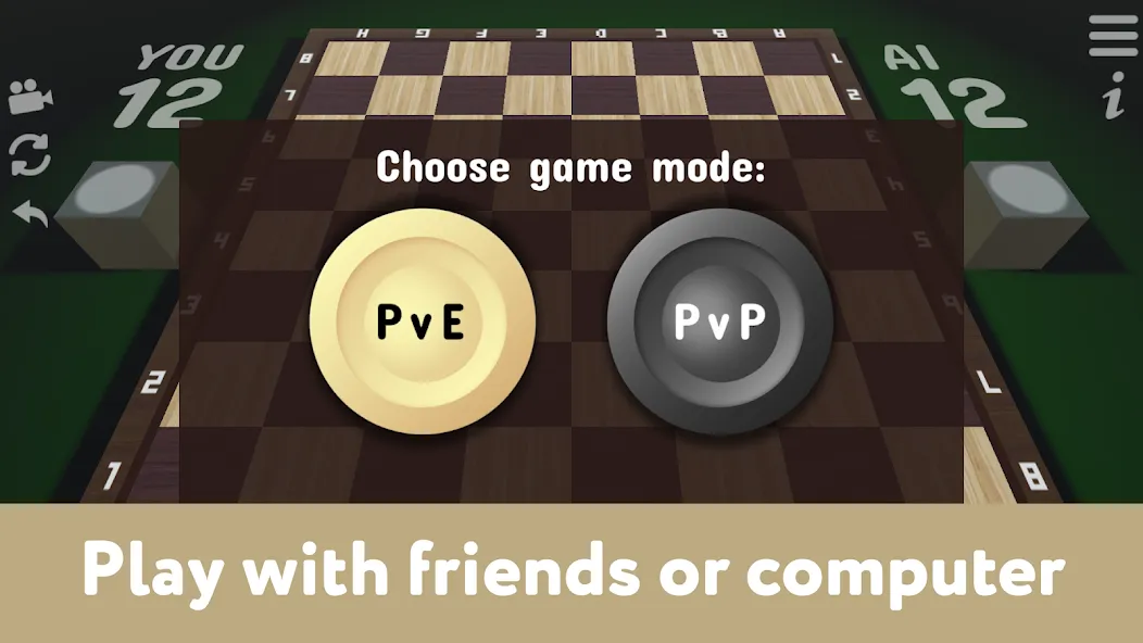 Checkers for two - Draughts МОД/Взлом [Все открыто, Дополнительные деньги и Меню MOD] Screenshot 2