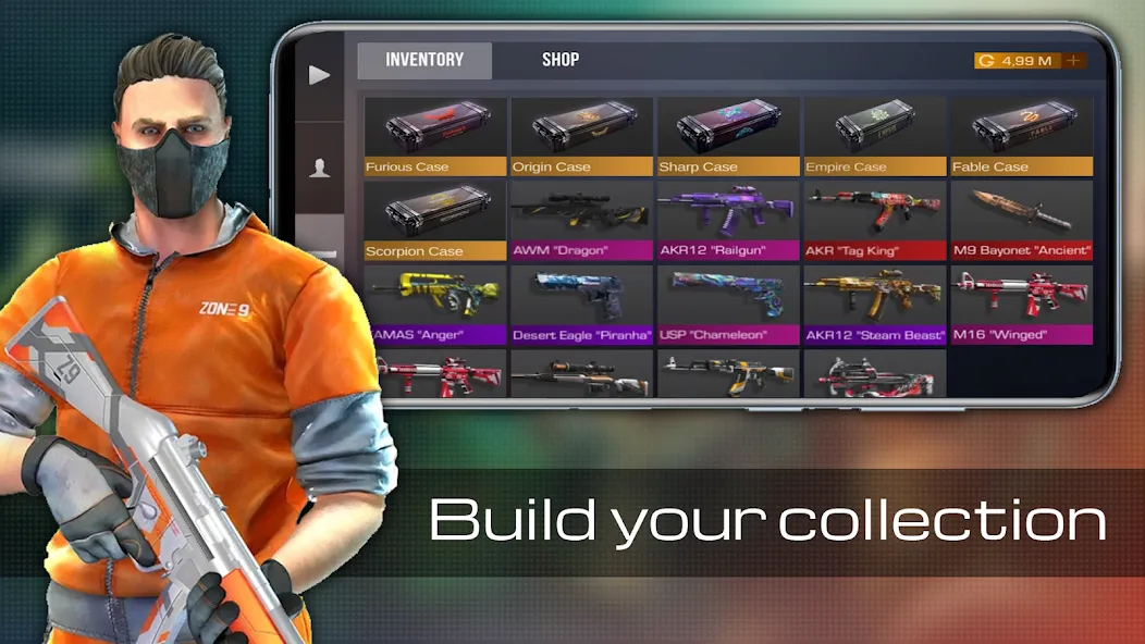 Case guns Simulator Standoff 2 МОД/Взлом [Все открыто, Дополнительные деньги и Меню MOD] Screenshot 3