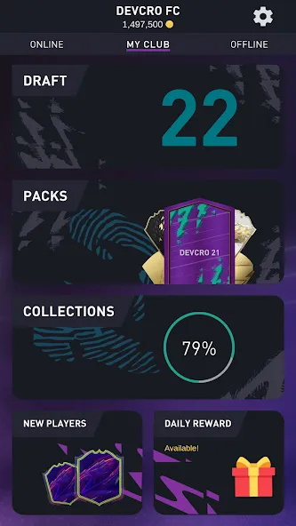 DEVCRO 22 - Draft, Packs (ДЕВКРО ФУТ 22) МОД/Взлом [Все открыто, Дополнительные деньги и Меню MOD] Screenshot 2