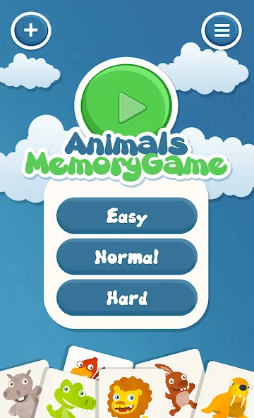 Animals memory game for kids МОД/Взлом [Меню, Бесконечные монеты и Открытые уровни] Screenshot 1