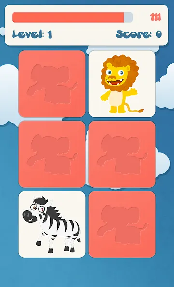 Animals memory game for kids МОД/Взлом [Меню, Бесконечные монеты и Открытые уровни] Screenshot 2