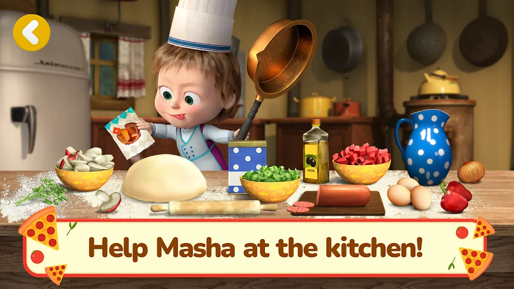 Masha and the Bear Pizza Maker МОД/Взлом [Все открыто, Дополнительные деньги и Меню MOD] Screenshot 1
