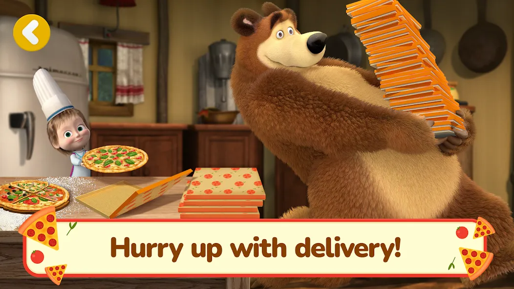 Masha and the Bear Pizza Maker МОД/Взлом [Все открыто, Дополнительные деньги и Меню MOD] Screenshot 4