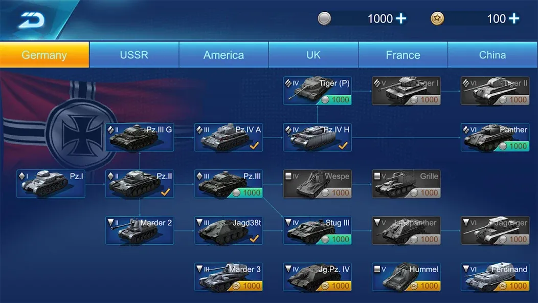 Ace Tank МОД/Взлом [Все открыто, Дополнительные деньги и Меню MOD] Screenshot 3