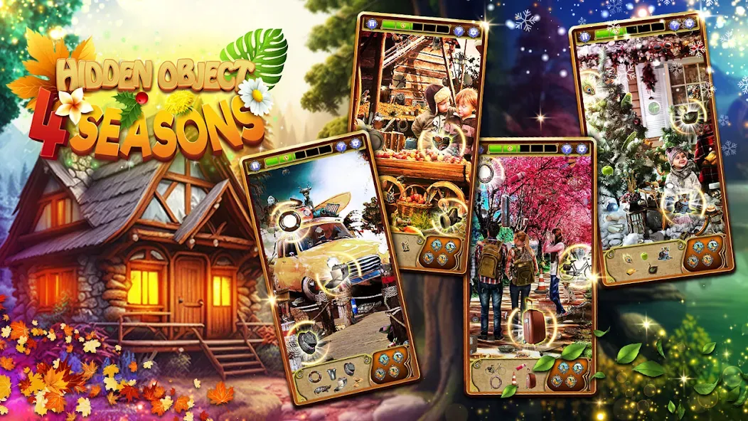 Hidden Object: 4 Seasons (Хидден Объект) МОД/Взлом [Все открыто, Дополнительные деньги и Меню MOD] Screenshot 1