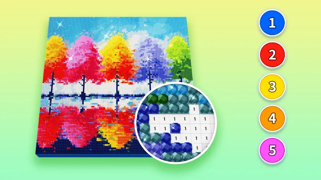 Diamond Painting by Number (Даймонд пейнтинг по номерам) МОД/Взлом [Все открыто, Дополнительные деньги и Меню MOD] Screenshot 2