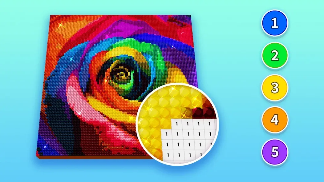 Diamond Painting by Number (Даймонд пейнтинг по номерам) МОД/Взлом [Все открыто, Дополнительные деньги и Меню MOD] Screenshot 3