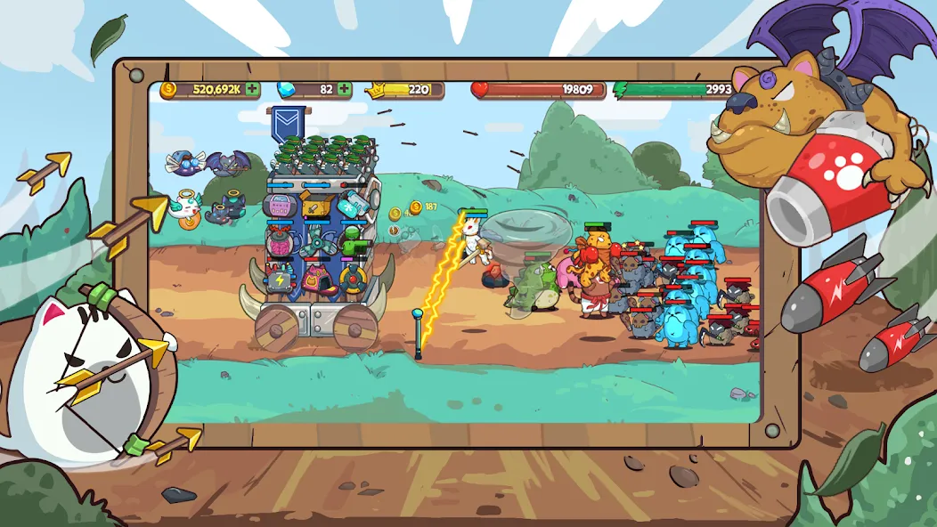CatnRobot Idle TD: Battle Cat (КэтТауэр Айдл ТД) МОД/Взлом [Все открыто, Дополнительные деньги и Меню MOD] Screenshot 1