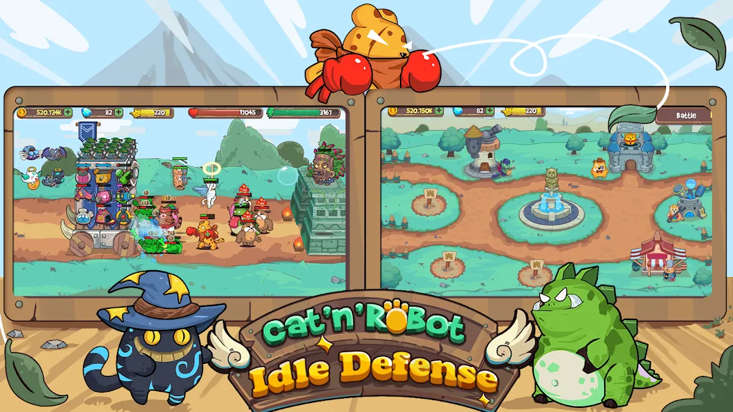 CatnRobot Idle TD: Battle Cat (КэтТауэр Айдл ТД) МОД/Взлом [Все открыто, Дополнительные деньги и Меню MOD] Screenshot 2