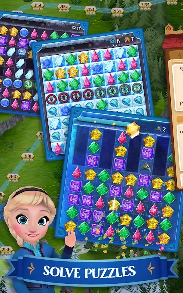 Disney Frozen Free Fall Games МОД/Взлом [Все открыто, Дополнительные деньги и Меню MOD] Screenshot 1