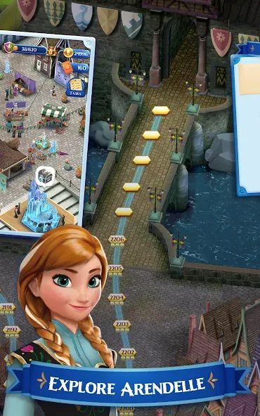 Disney Frozen Free Fall Games МОД/Взлом [Все открыто, Дополнительные деньги и Меню MOD] Screenshot 4