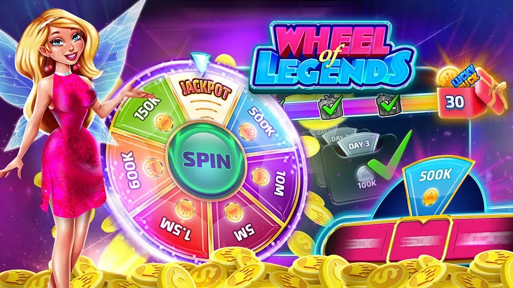 Best Casino Legends 777 Slots (Бест Казино Легенды 777 Слотс) МОД/Взлом [Деньги, Монеты и Меню MOD] Screenshot 4