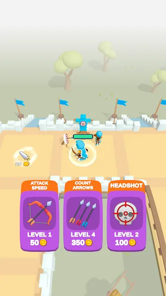 Wild Archer: Castle Defense (Ланд Инвейдер) МОД/Взлом [Много монет, Открытые уровни и Мега MOD] Screenshot 3