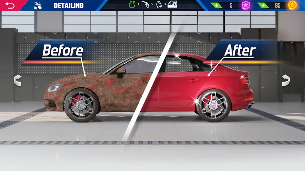 Car Detailing Simulator 2023 МОД/Взлом [Все открыто, Дополнительные деньги и Меню MOD] Screenshot 2