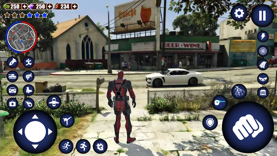 Miami Rope Hero Spider Game 2 МОД/Взлом [Деньги, Монеты и Меню MOD] Screenshot 1