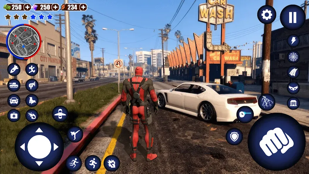 Miami Rope Hero Spider Game 2 МОД/Взлом [Деньги, Монеты и Меню MOD] Screenshot 5