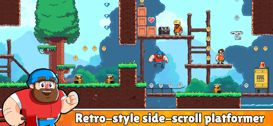 Timberman The Big Adventure (Тимбермен Большое Приключение) МОД/Взлом [Много монет, Открытые уровни и Мега MOD] Screenshot 3