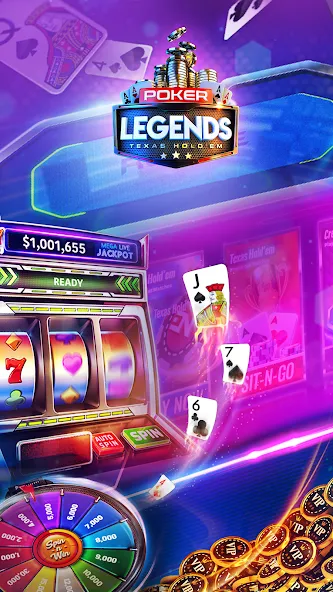 Poker Legends - Texas Hold'em (Покер Легенды) МОД/Взлом [Много денег, Монет и Все открыто] Screenshot 2