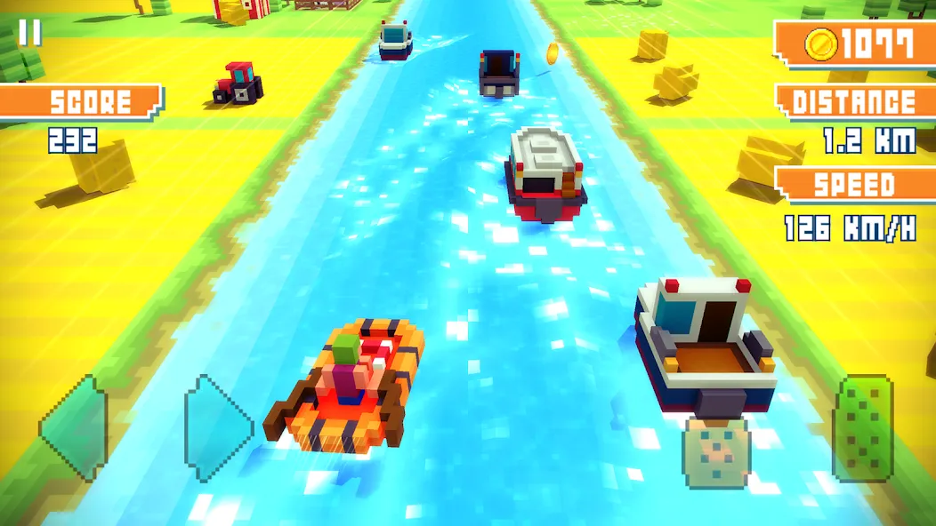 Blocky Highway: Traffic Racing (Блоки Хайвей) МОД/Взлом [Все открыто, Дополнительные деньги и Меню MOD] Screenshot 2