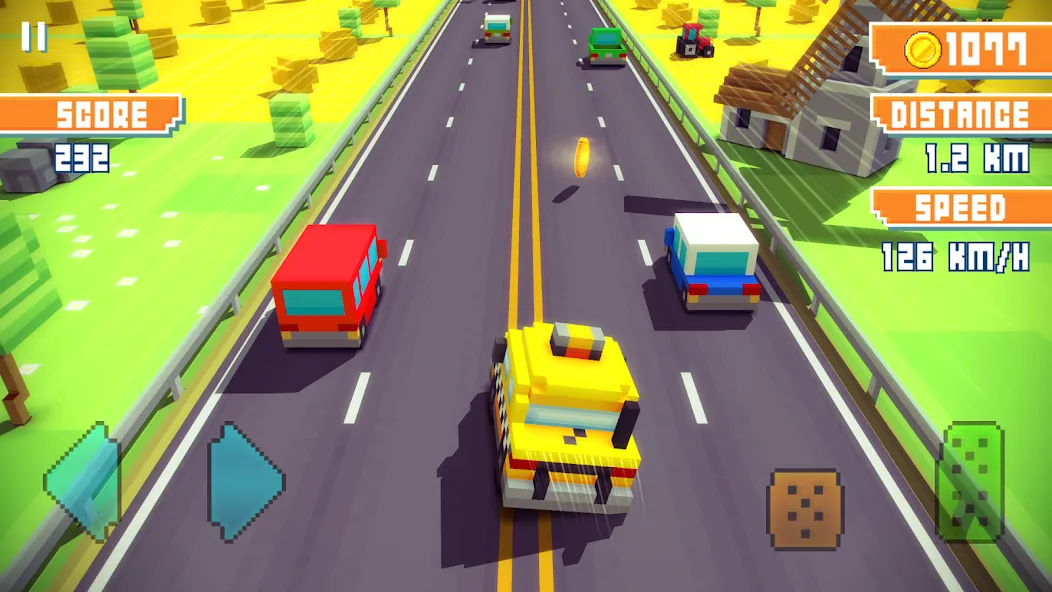Blocky Highway: Traffic Racing (Блоки Хайвей) МОД/Взлом [Все открыто, Дополнительные деньги и Меню MOD] Screenshot 5