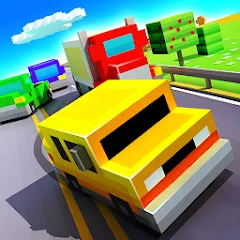 Скачать Blocky Highway: Traffic Racing Взлом на много денег и без рекламы на Андроид