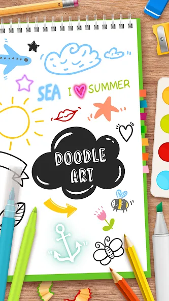 Draw Doodle - Kids drawing МОД/Взлом [Много денег, Монет и Все открыто] Screenshot 1