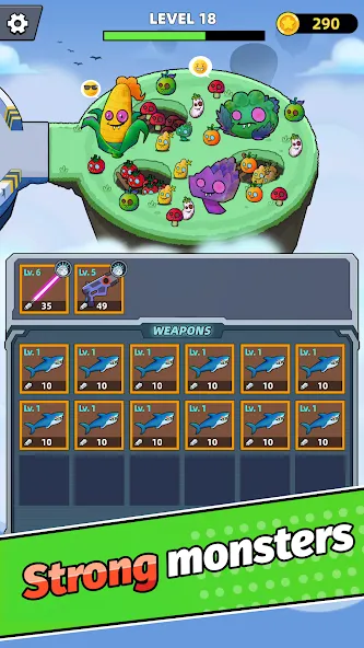 Merge Weapons：Air Island TD МОД/Взлом [Много монет, Открытые уровни и Мега MOD] Screenshot 3