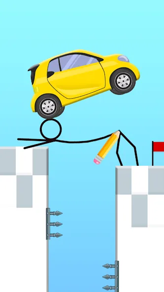 Draw 2 Bridge: Draw Save Car (Дроу 2 Бридж) МОД/Взлом [Много монет, Открытые уровни и Мега MOD] Screenshot 4