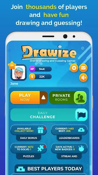 Drawize - Draw and Guess (Дравизе) МОД/Взлом [Много денег, Монет и Все открыто] Screenshot 1