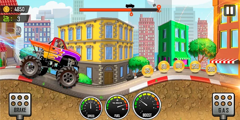 Racing the Hill МОД/Взлом [Деньги, Монеты и Меню MOD] Screenshot 1
