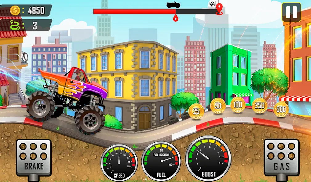 Racing the Hill МОД/Взлом [Деньги, Монеты и Меню MOD] Screenshot 5