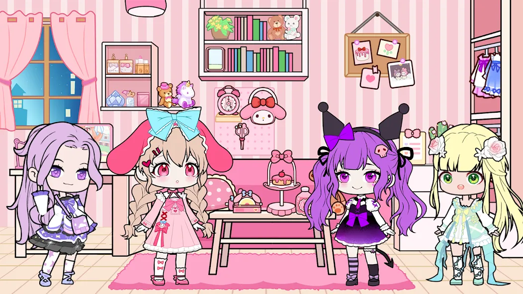 YOYO Doll School life Dress up (ЙОЙО Лайф ворлд) МОД/Взлом [Меню, Бесконечные монеты и Открытые уровни] Screenshot 2