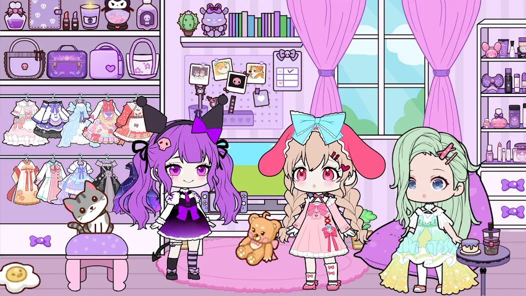 YOYO Doll School life Dress up (ЙОЙО Лайф ворлд) МОД/Взлом [Меню, Бесконечные монеты и Открытые уровни] Screenshot 4
