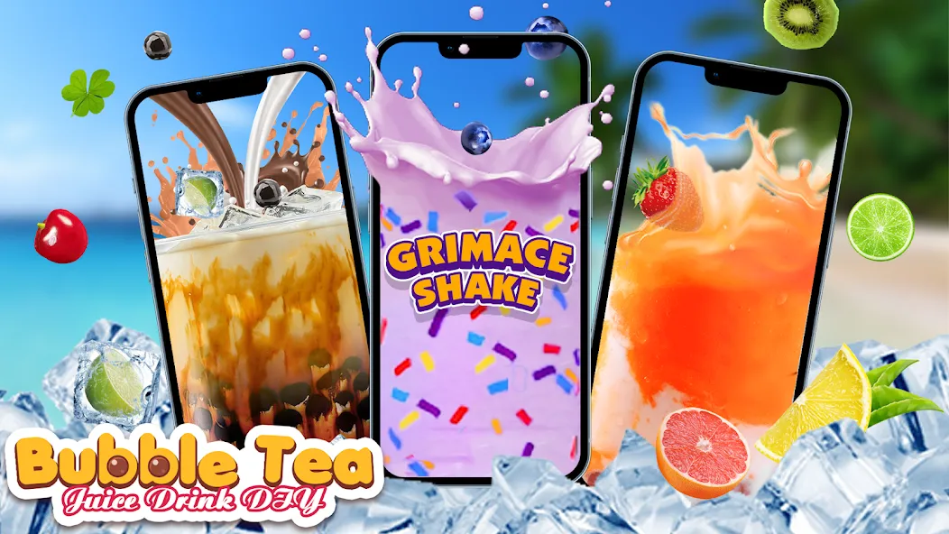 Boba Grimaces Shake Bubble Tea (Бабл) МОД/Взлом [Меню, Бесконечные монеты и Открытые уровни] Screenshot 1