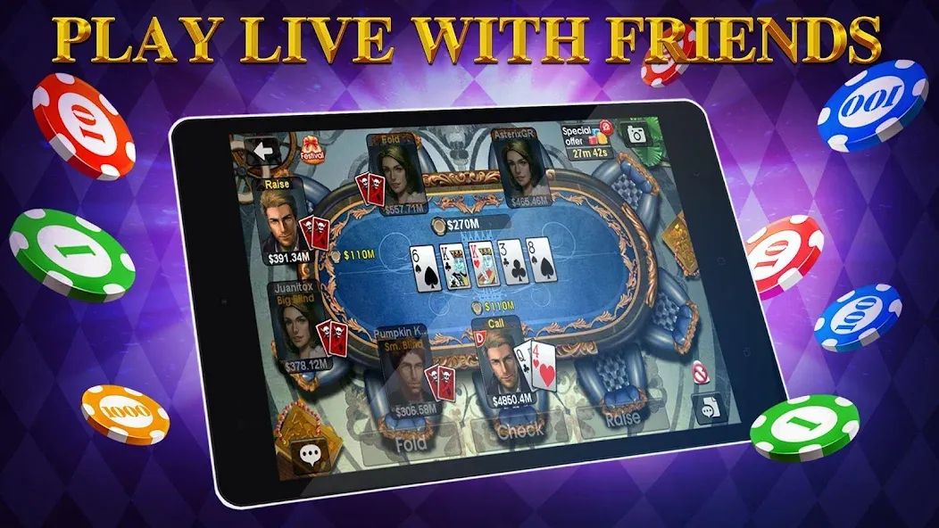 DH Texas Poker - Texas Hold'em (ДХ Техас Покер) МОД/Взлом [Много денег, Монет и Все открыто] Screenshot 4