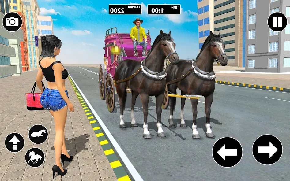 Horse Cart Taxi Transport Game МОД/Взлом [Много монет, Открытые уровни и Мега MOD] Screenshot 1