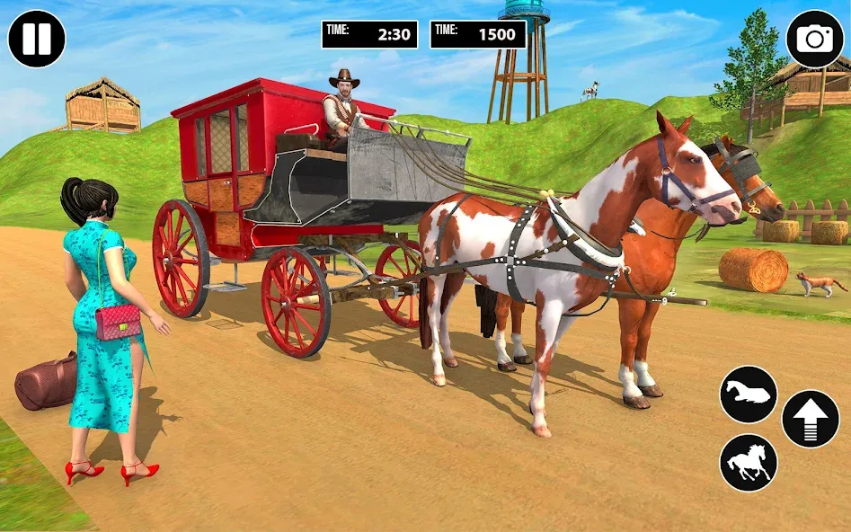Horse Cart Taxi Transport Game МОД/Взлом [Много монет, Открытые уровни и Мега MOD] Screenshot 5