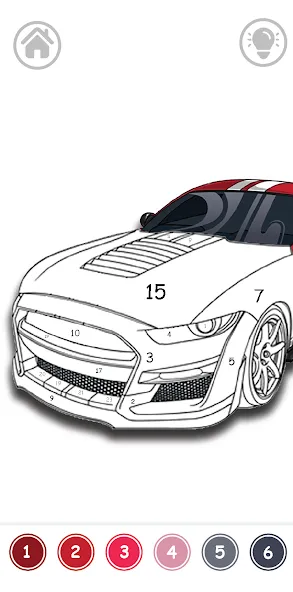 Cars Color By Number (Цветные машины по номерам) МОД/Взлом [Меню, Бесконечные монеты и Открытые уровни] Screenshot 1