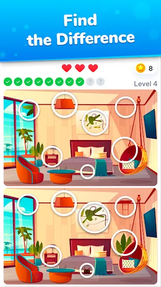 Differences - find & spot them МОД/Взлом [Деньги, Монеты и Меню MOD] Screenshot 1
