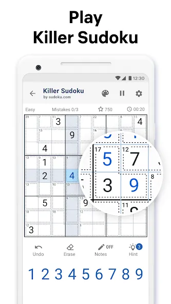 Killer Sudoku by Sudoku.com (Киллер Судоку) МОД/Взлом [Много монет, Открытые уровни и Мега MOD] Screenshot 1
