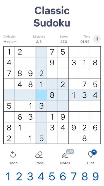Sudoku.com - Classic Sudoku МОД/Взлом [Меню, Бесконечные монеты и Открытые уровни] Screenshot 1